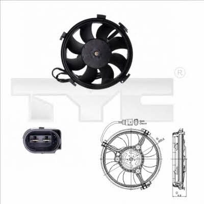 TYC 837-0016 Hub, engine cooling fan wheel 8370016