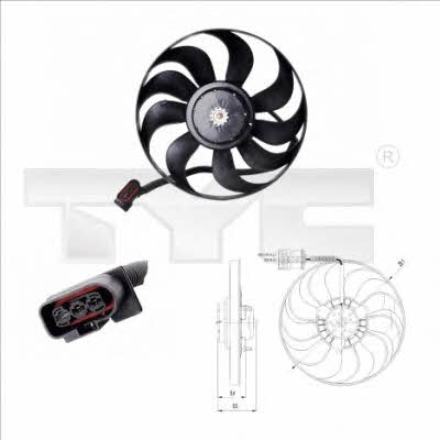 TYC 837-0022 Hub, engine cooling fan wheel 8370022
