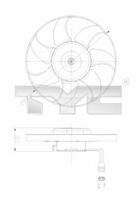 TYC 837-0025 Hub, engine cooling fan wheel 8370025