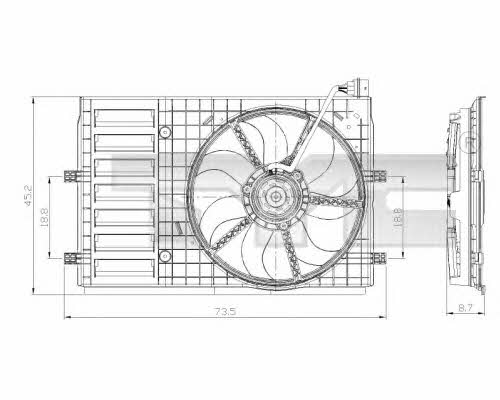 TYC 837-0035 Hub, engine cooling fan wheel 8370035