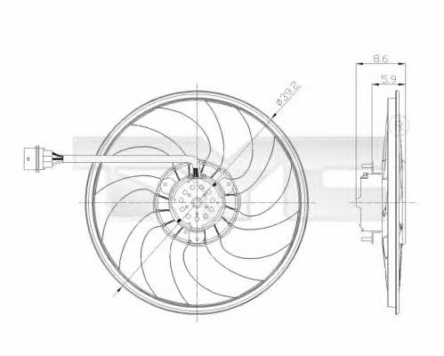 TYC 837-0037 Hub, engine cooling fan wheel 8370037