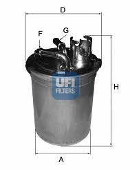 Ufi 24.004.00 Fuel filter 2400400