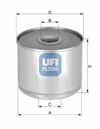 Ufi 24.360.01 Fuel filter 2436001