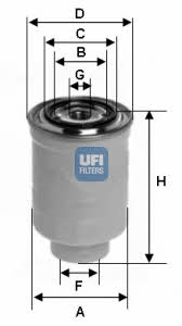 Ufi 24.366.00 Fuel filter 2436600
