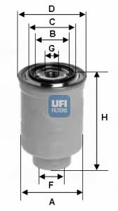 Ufi 24.398.00 Fuel filter 2439800