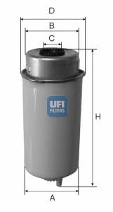 Ufi 24.455.00 Fuel filter 2445500