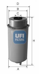 Ufi 24.464.00 Fuel filter 2446400