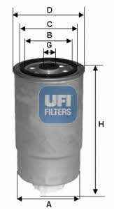 Ufi 24.528.01 Fuel filter 2452801