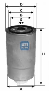 Ufi 24.H2O.02 Fuel filter 24H2O02