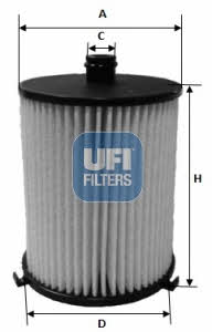 Ufi 26.073.00 Fuel filter 2607300