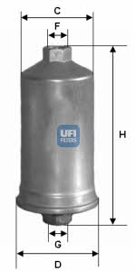 Ufi 31.504.00 Fuel filter 3150400