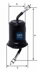 Ufi 31.764.00 Fuel filter 3176400