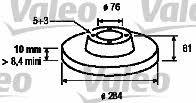 Valeo 197027 Rear brake disc, non-ventilated 197027