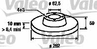 Valeo 197029 Rear brake disc, non-ventilated 197029