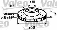 Valeo 197051 Rear ventilated brake disc 197051