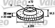 Valeo 186103 Front brake disc ventilated 186103