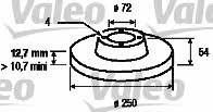 Valeo 186110 Unventilated front brake disc 186110