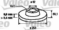 Valeo 186117 Rear brake disc, non-ventilated 186117
