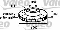 Valeo 186119 Front brake disc ventilated 186119