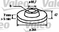 Valeo 186128 Unventilated front brake disc 186128