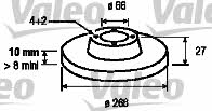 Valeo 186134 Unventilated front brake disc 186134
