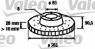 Valeo 186137 Front brake disc ventilated 186137