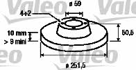 Valeo 186146 Rear brake disc, non-ventilated 186146