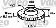 Valeo 186153 Front brake disc ventilated 186153