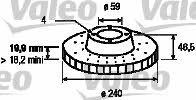 Valeo 186156 Front brake disc ventilated 186156
