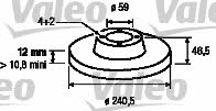 Valeo 186157 Unventilated front brake disc 186157