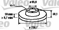 Valeo 186158 Unventilated front brake disc 186158