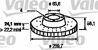 Valeo 186159 Front brake disc ventilated 186159