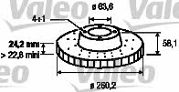 Valeo 186166 Front brake disc ventilated 186166