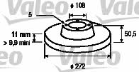 Valeo 186172 Unventilated front brake disc 186172