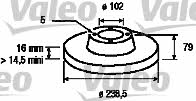 Valeo 186178 Unventilated front brake disc 186178
