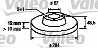 Valeo 186182 Unventilated front brake disc 186182