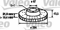 Valeo 186185 Front brake disc ventilated 186185