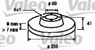 Valeo 186186 Unventilated front brake disc 186186