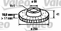 Valeo 186188 Front brake disc ventilated 186188
