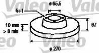Valeo 186190 Rear brake disc, non-ventilated 186190