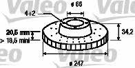 Valeo 186194 Front brake disc ventilated 186194