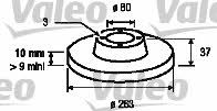Valeo 186197 Unventilated front brake disc 186197