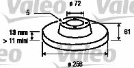 Valeo 186205 Unventilated front brake disc 186205