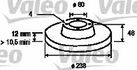 Valeo 186211 Unventilated front brake disc 186211