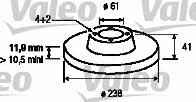 Valeo 186230 Unventilated front brake disc 186230