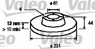 Valeo 186232 Unventilated front brake disc 186232