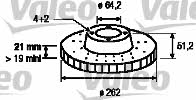 Valeo 186234 Front brake disc ventilated 186234