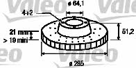 Valeo 186235 Front brake disc ventilated 186235