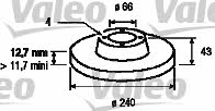 Valeo 186236 Unventilated front brake disc 186236