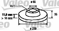 Valeo 186245 Unventilated front brake disc 186245